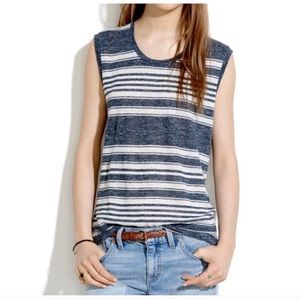Madewell striped tank top 100% linen